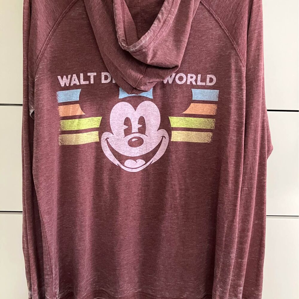 Walt Disney World Classic Mickey Mouse Head Lightweight Hoodie READ